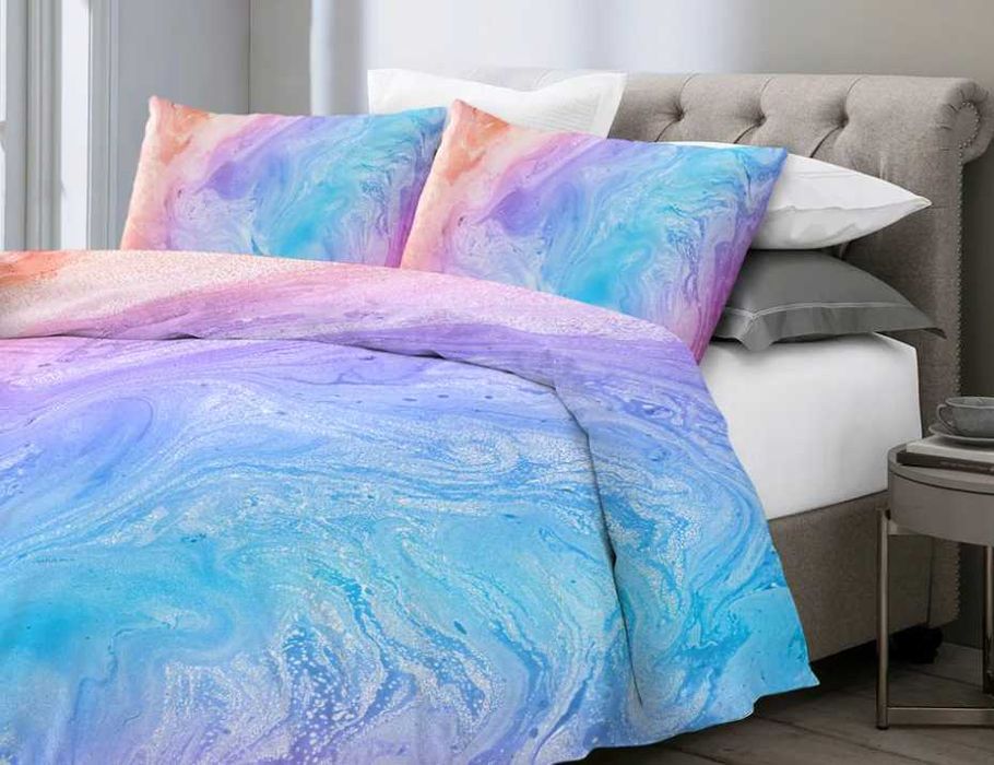 Komplet pościeli pastelowy ombre clouds marmurkowy 180x210