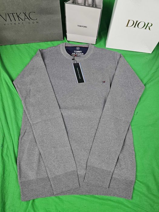 Sweterek męski Tommy Hilfiger nowy nowość różne ciemnoszary okrągły