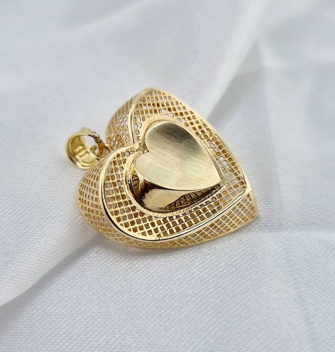 Złota zawieszka SERCE 1,72g PR.585 14K dł. 2,5cm