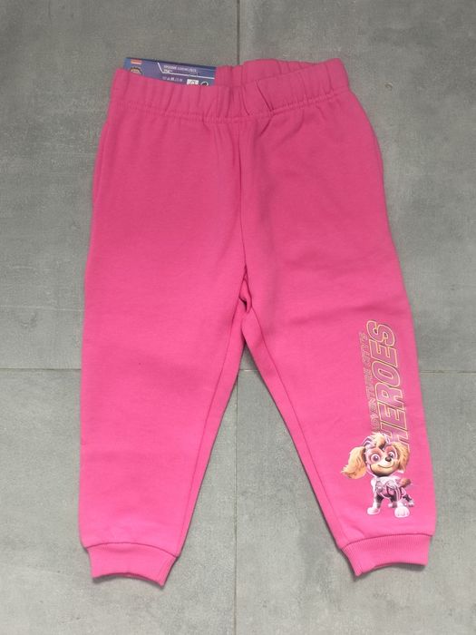 Różowe ciepłe spodnie dresowe dla dziewczynki Psi Patrol (Paw Patrol), rozm. 98/104