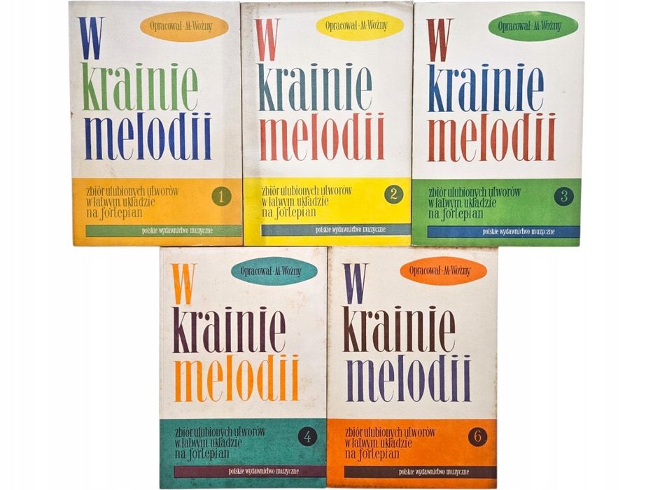 5x W Krainie Melodii M. Woźny Fortepian PWM Zestaw Nut Nuty 1-4,6