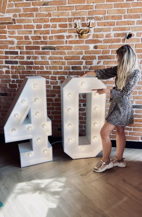 Duże cyfry podświetlane Led  na urodziny cyfry ledowe świecące napisy