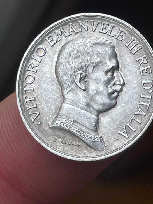 moeda em prata 1 L 1917 Italia