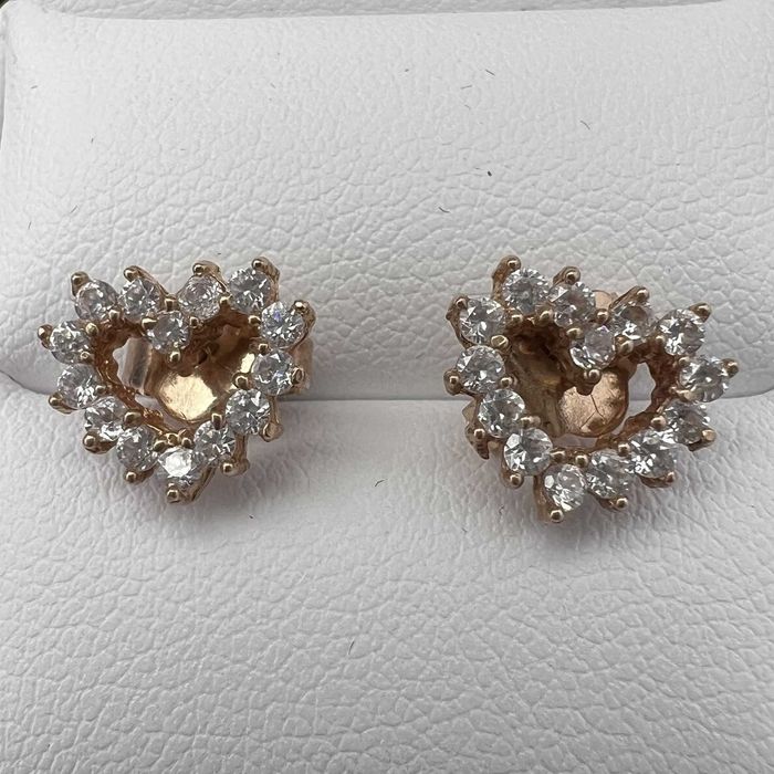 Cudowne Złote Kolczyki Cyrkonie Sztyft 2,52G P583 14K