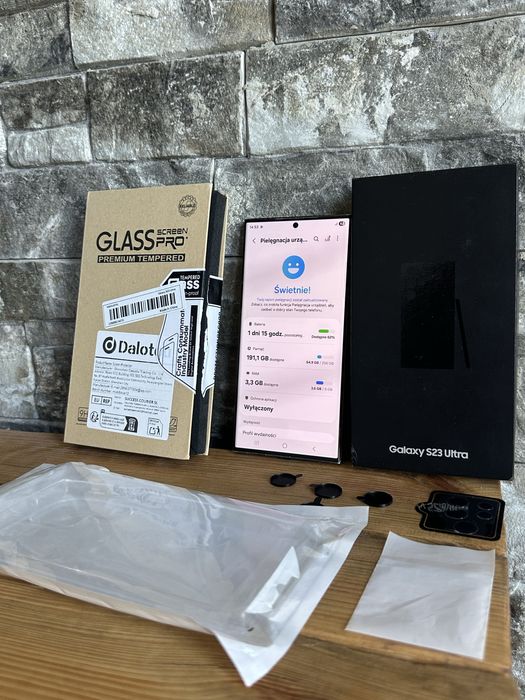 Zestaw Samsung s23 Ultra Black w 100% sprawny