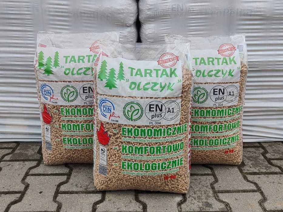 Promocja Bierutów Oryginalny pellet Olczyk certyfikowany ENplus A1 Dostawa gratis
