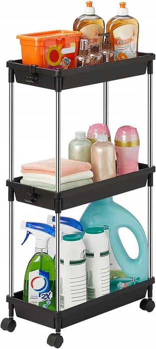 Wózek do przechowywania wąski 3-poziomowy na kółkach lifewit