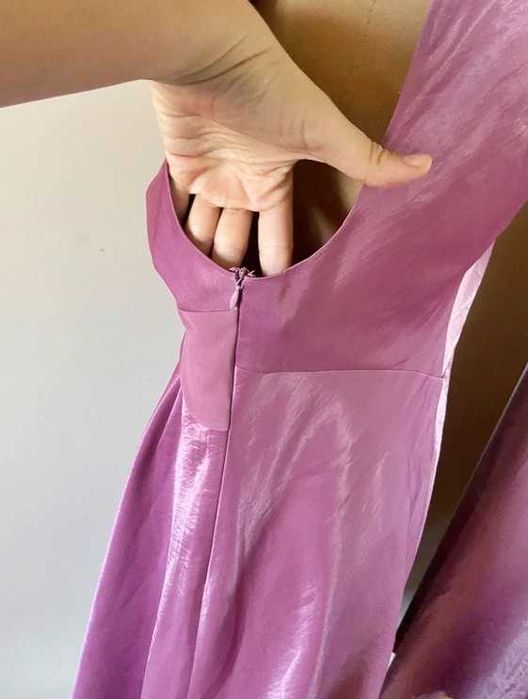 46 48 aldra sukienka roż pastele elegancka śliska +size plus size