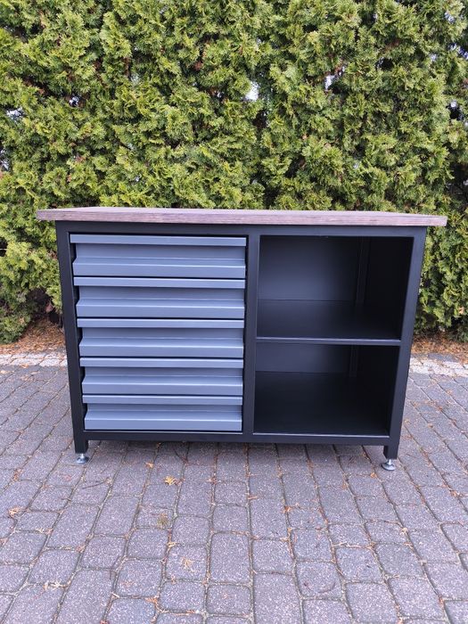 Stół warsztatowy, falbanek, szafka narzędziowa, szafka warsztatowa