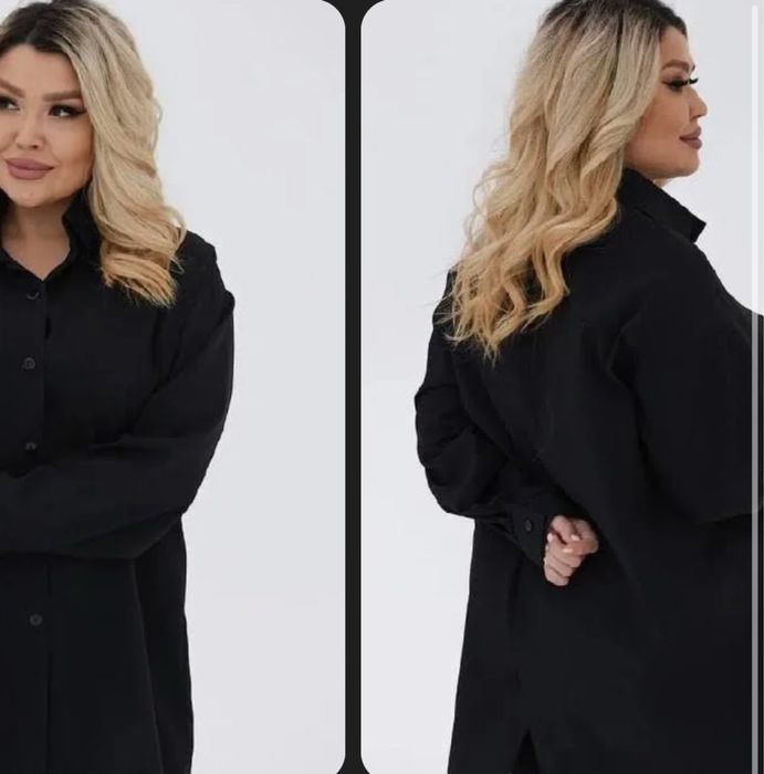 Рубашка чорна великий розмір