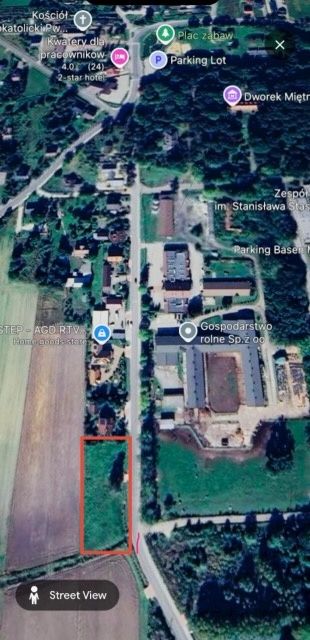 Działka 2200m Miętne  ul.Przemysłowa