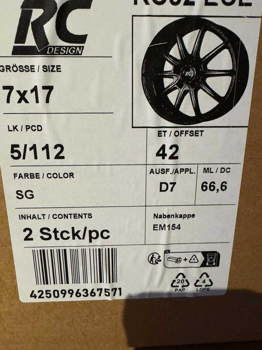 Alufelgi 5x112 r17 VW NOWE! Tiguan Passat Golf Jetta Touran Caddy 206# Felgi aluminiowe RCD Germany