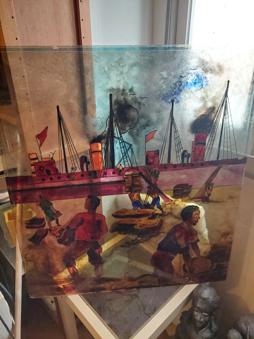 Fantástica pintura sobre vidro