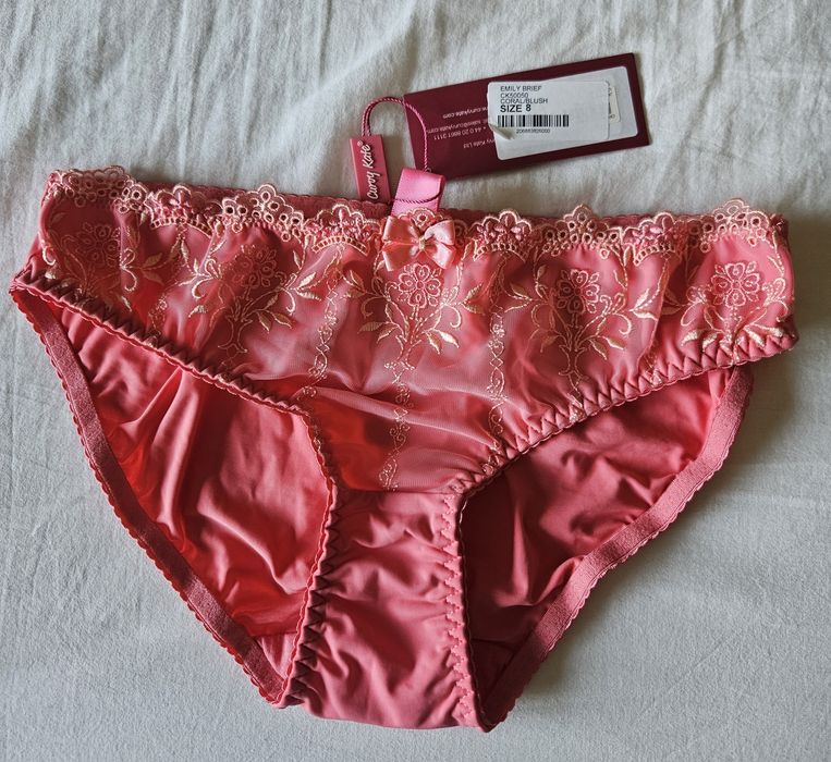 Curvy Kate Emily Brief, koralowe figi koronkowe, UK 8 / EU 36, NOWE z metką