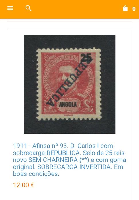 Selos Raros Correios 25 Reis D Carlos l 1911