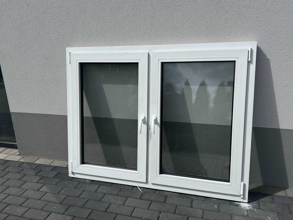 Okno używane białe dwa skrzydła 156 x 118