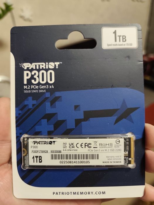 Накопичувач SSD 1TB Patriot P300 M.2 2280 PCIe 3.0 x4 NVMe TLC