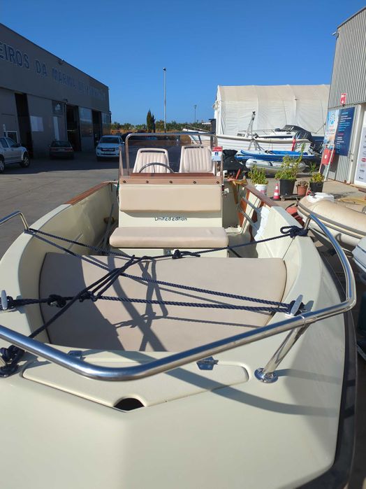 barco desportivo, barco de pesca com Mercury de 100 cv e reboque