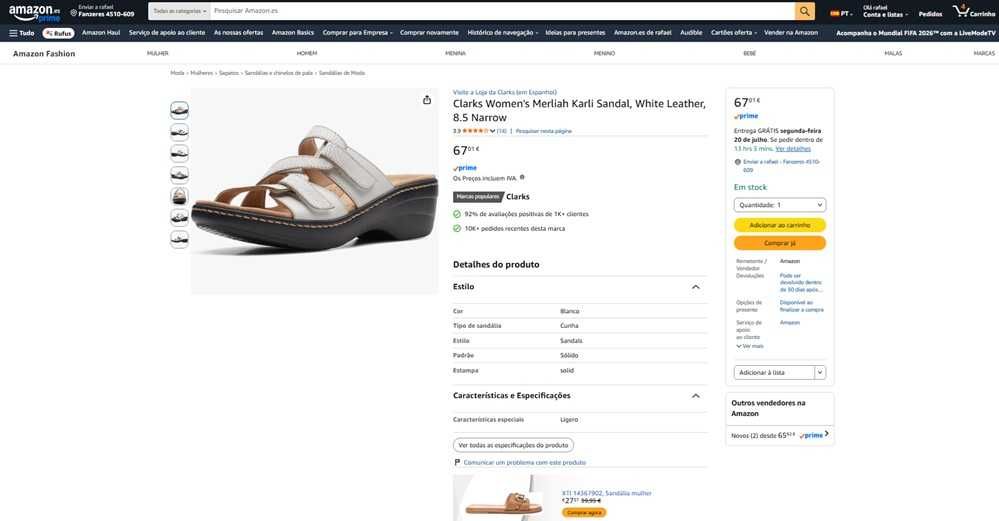 Clarks Merliah Karli sandálias em pele Tam 39,5