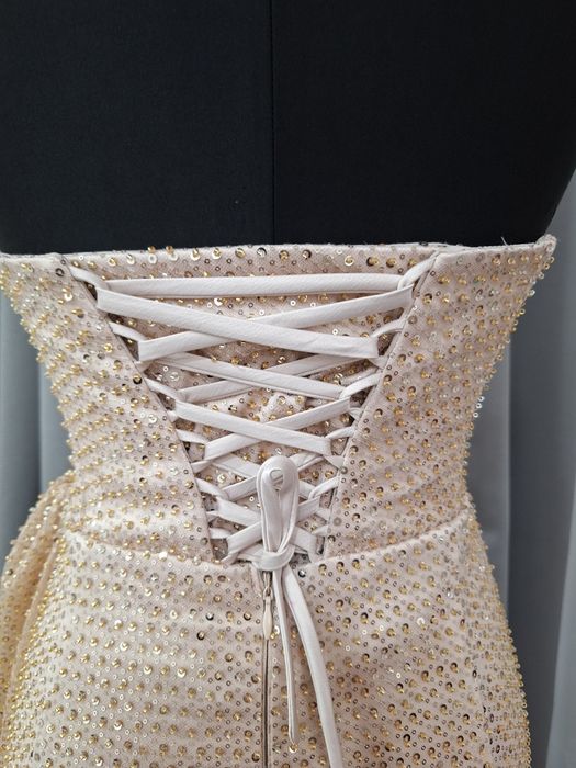 Вечірні сукні . Пайєтка  беж. Драпіровка. Айворі.Пудра.Міні .корсетні