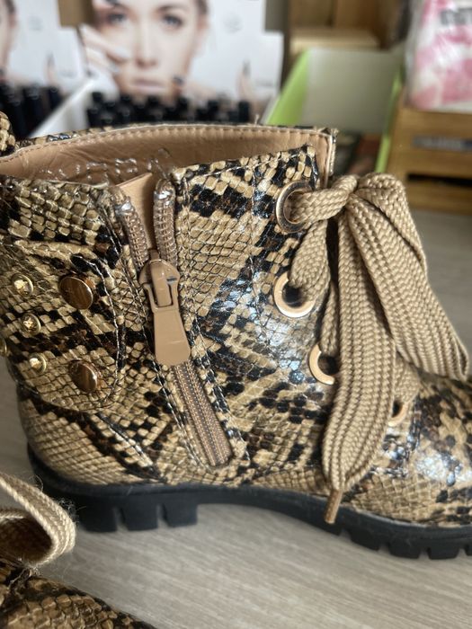 Botas imitar pele cobra