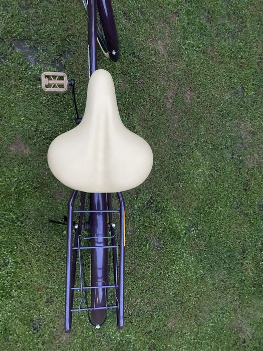 Piękny retro Rower miejski damka creme vintage fiolet