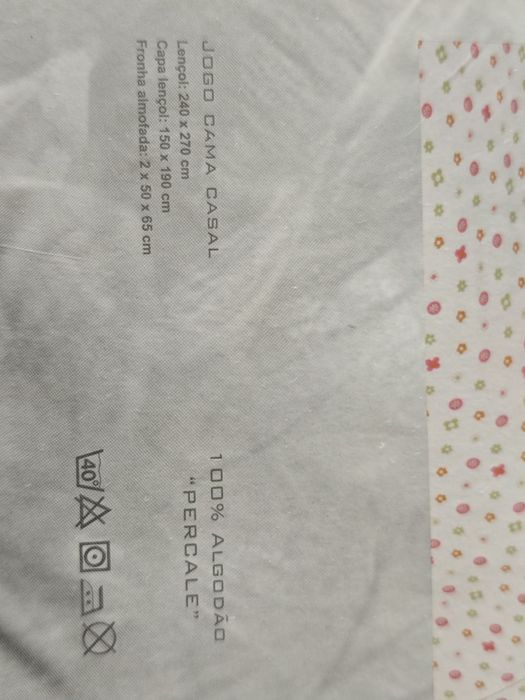 Conjunto Lençóis Cama Casal 100% Algodão Percale (Novo em Embalagem)