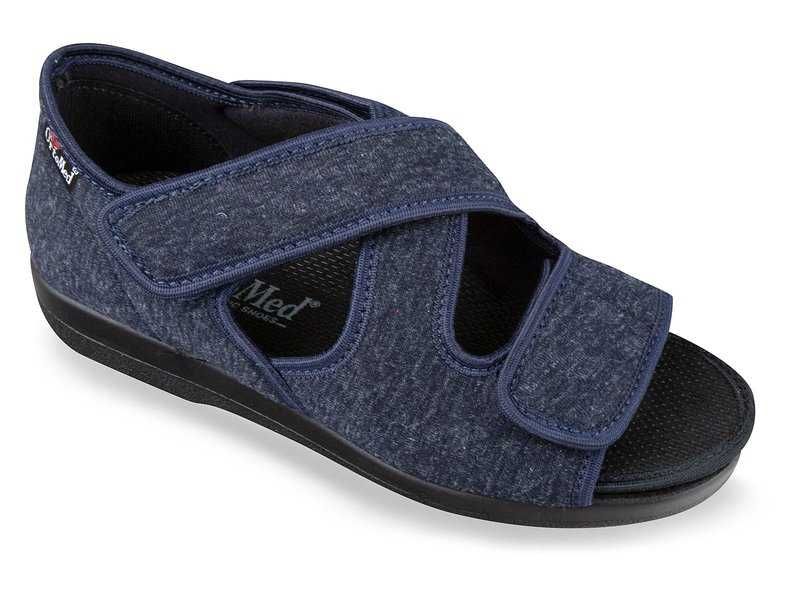 Sandały ortopedyczne rozpinane na rzepy granatowe rozm 39