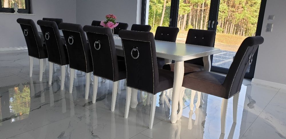 PRODUCENT nowoczesne eleganckie krzesło pikowane z kołatką hampton