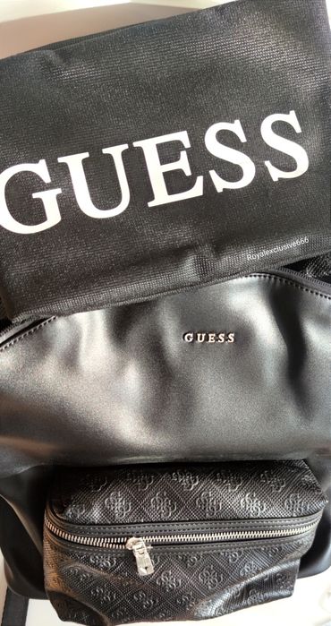GUESS plecak unisex skóra naturalna ORYGINALNY nowy czarny