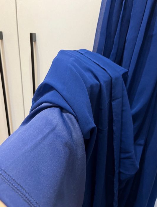 Pretty Little Thing granatowa sukienka wieczorowa maxi S M