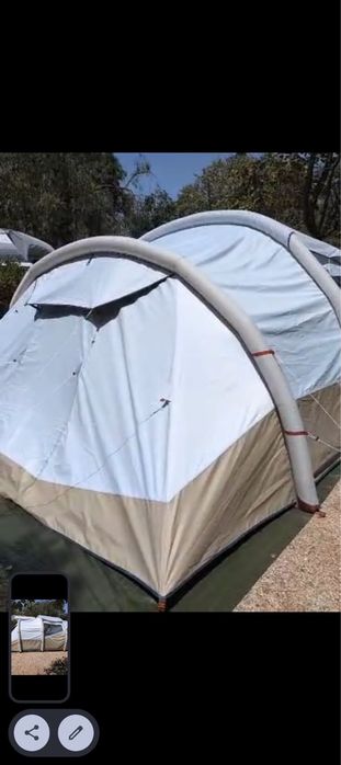 QUECHUA Tenda de Campismo Insuflável Air Seconds 5.2 Fresh & Black, 5 Pessoas, 2 Quartos