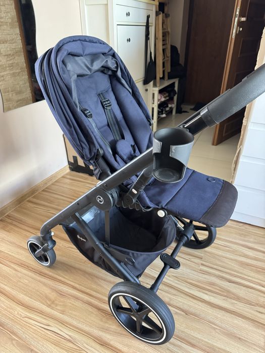 Wózek cybex balios s lux navy blue zestaw parasolka śpiworek uchwyt