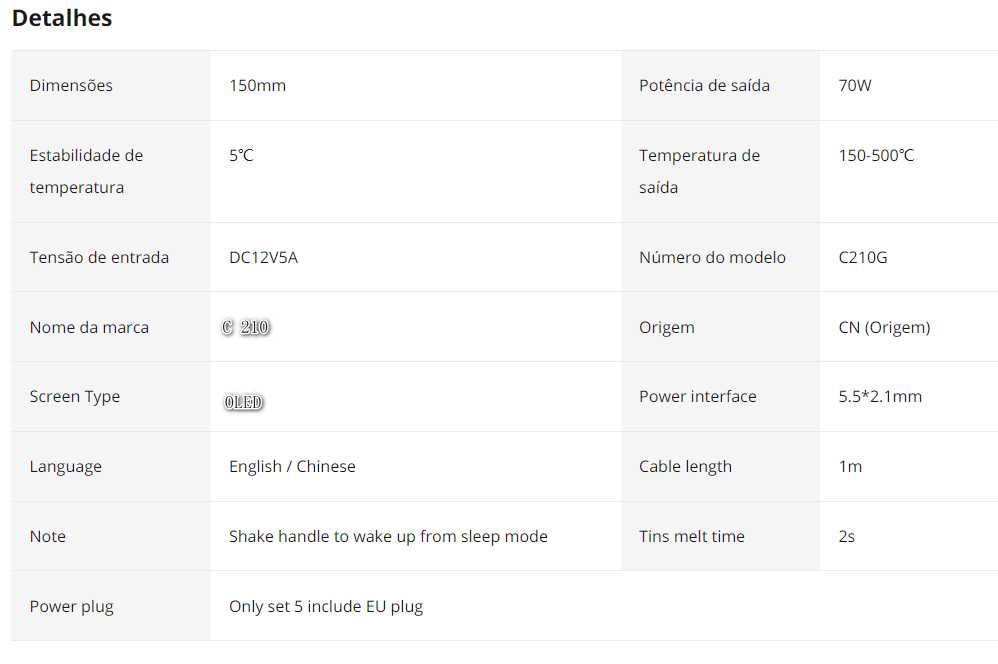 Mini Estação Soldar - TS  c210  JBC  soldering iron package