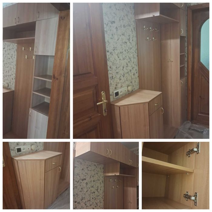 Прихожая с тумбой и антресолями 226х155 см