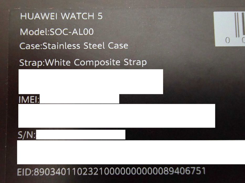 Relógio Huawei Watch 5 LTE Branco 42mm (rigorosamente como novo)