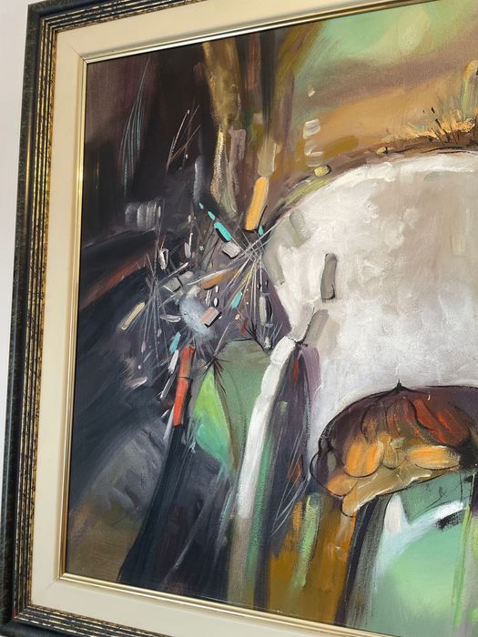 Quadro de Hilário Roberto a óleo (abstrato)