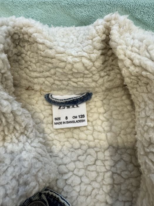 Джинсова куртка з хутром Zara 128 зріст