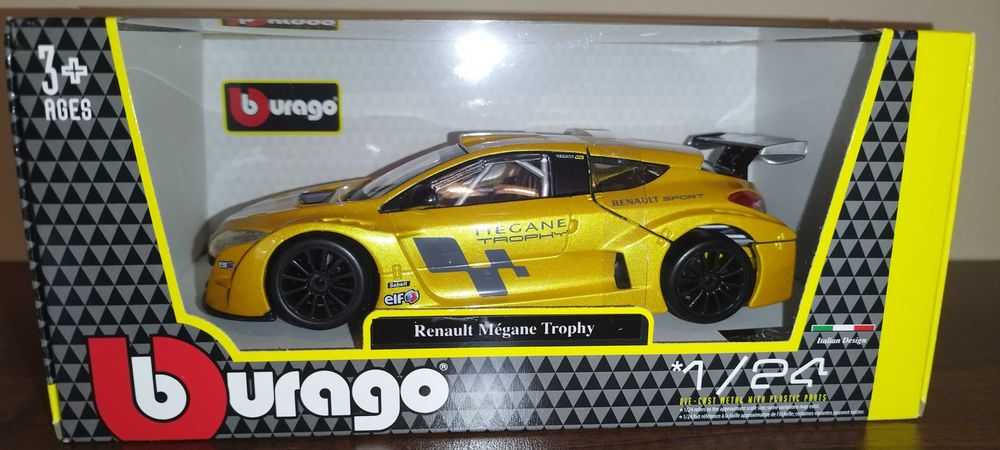 Bburago Renault Megane Trophy Met Yellow, skala 1:24.