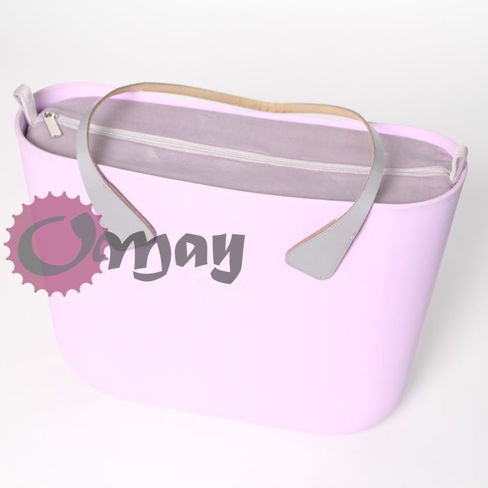 organizer do OBAG MINI welur pudrowy róż siwy elegancki wkład OMAY