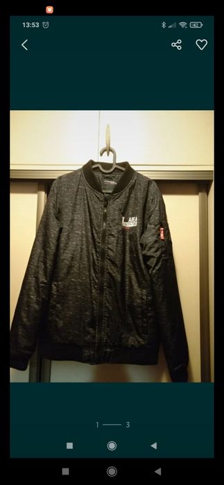 Kurtka męska młodzieżowa 170 s czarna lekka przejściowa bomberka