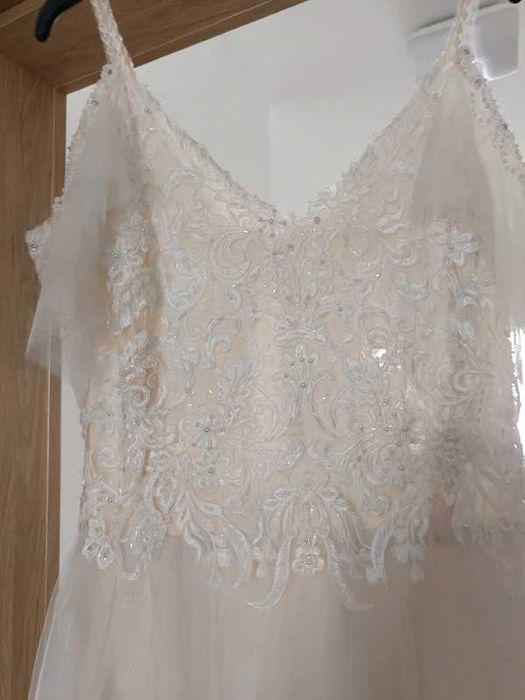 Suknia ślubna brokat Boho
