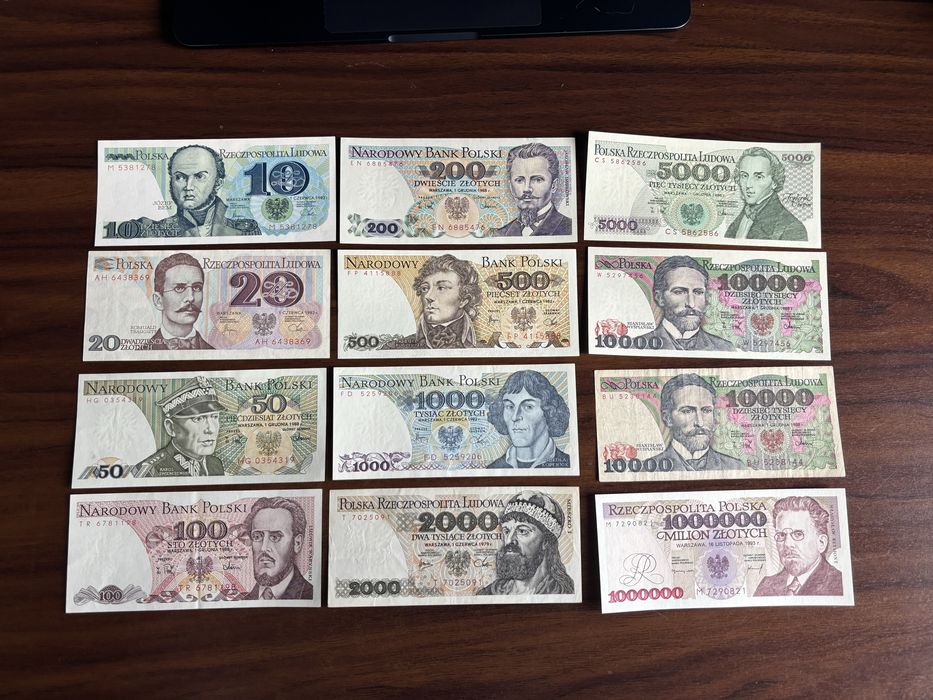 Klaser banknoty PRL UNC zestaw