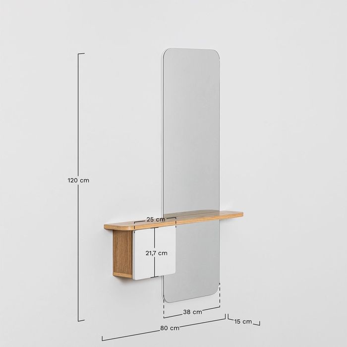 Espelho com prateleira 80x120 cm em MDF