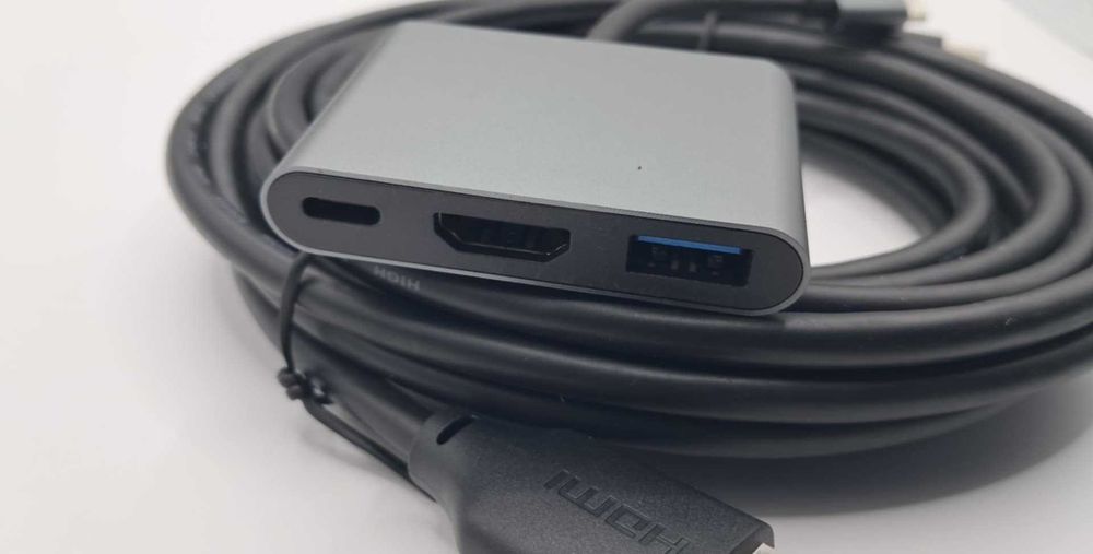 Hub USB-C 3 em 1 para Nintendo Switch + cabo HDMI 4.6m