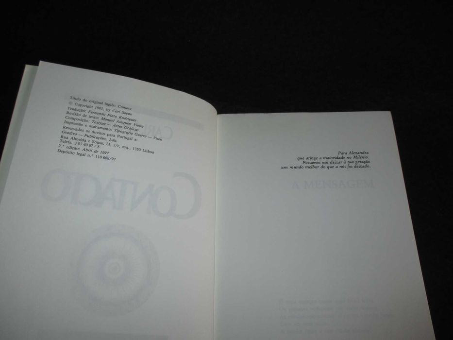 Livro Contacto Carl Sagan Gradiva