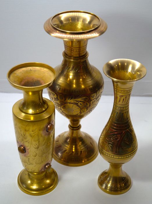 INDYJSKIE wazony z mosiądzu, lata PRL