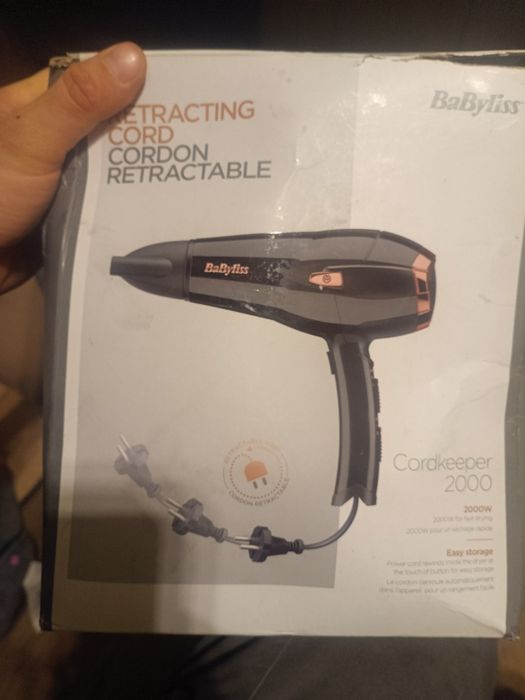 Suszarka BaByliss Cordkeeper - Suszarka do włosów o mocy 2000 W z unik