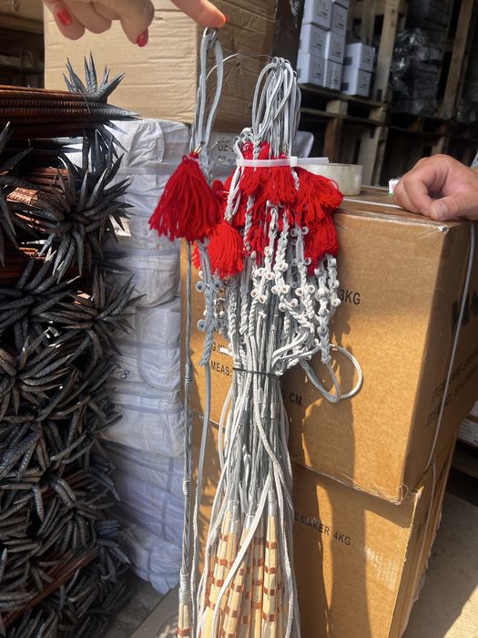 Батіг деревяна ручка з мідними кільцями 1м батіг та 1м шкіряного батог