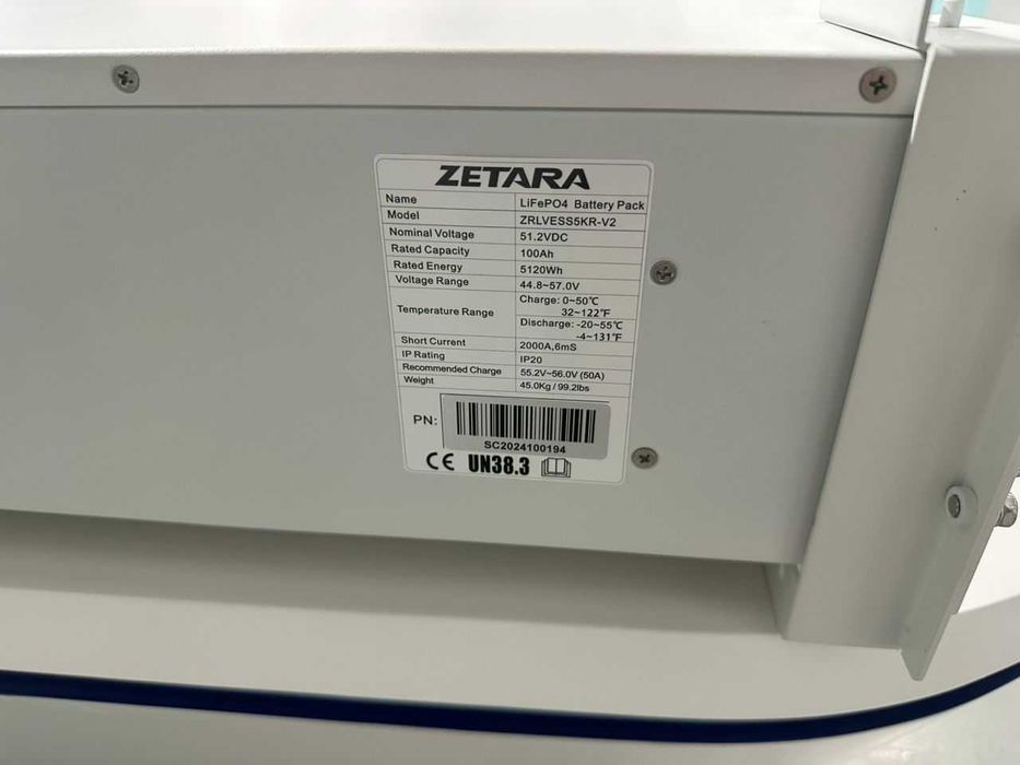 Акумуляторна батарея Zetara 5kwh lv 51.2v 100ah